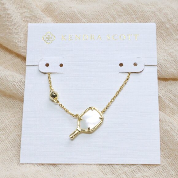 Kendra Scott Jewelry - Kendra Scott Pickleball Gold Ivory Mother-of-Pearl Pendant Necklace